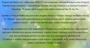  Program profilaktyczno - edukacyjny DEBATA
